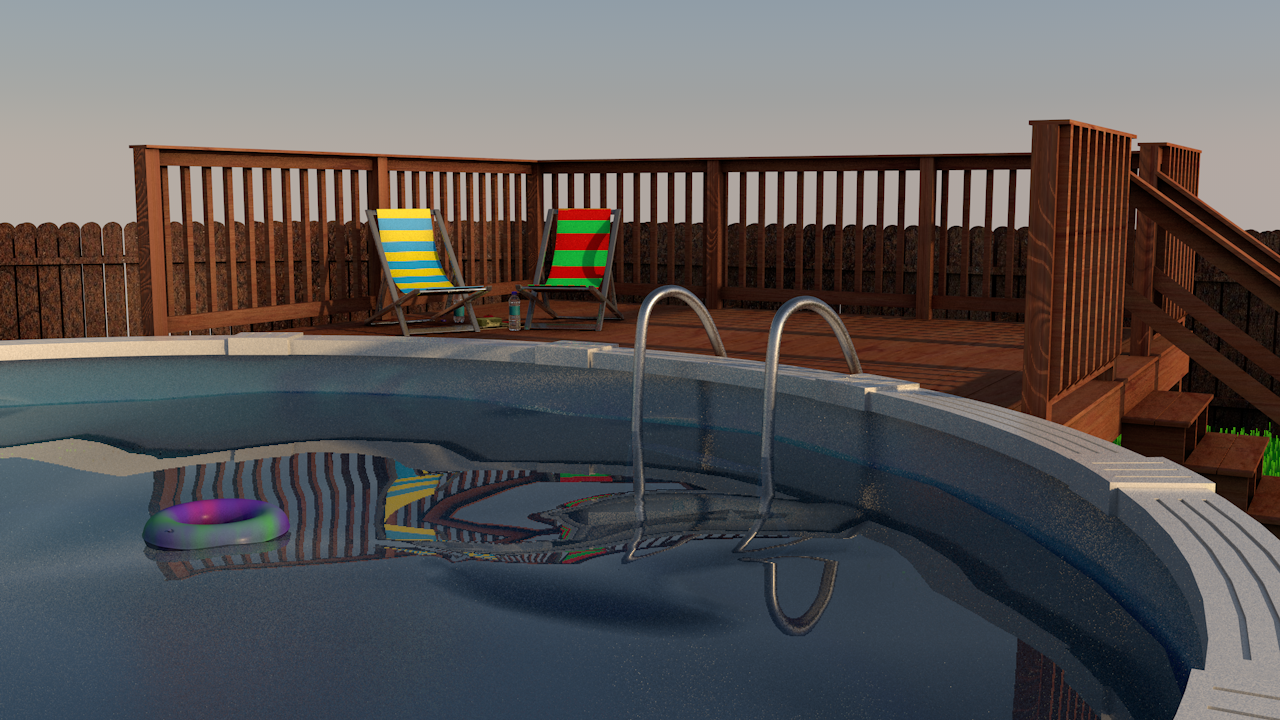 render of a pool that I textured